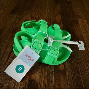 Cat & Jack Toddler Ade Footbed Sandals - Green - Size 9 - NWT